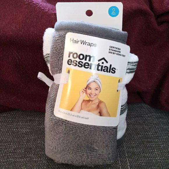 Room Essentials 2pk Bath Hair Wrap - Picture 8 of 10